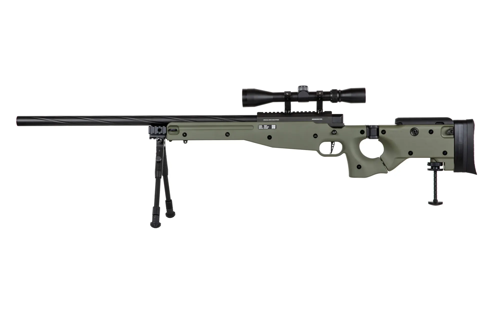 Replika odstřelovací pušky Specna Arms SA-S14 EDGE™ s dalekohledem a dvojnožkou Olive