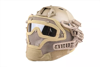 FAST PJ G4 System Helmet Replica with Face Shield - Coyote