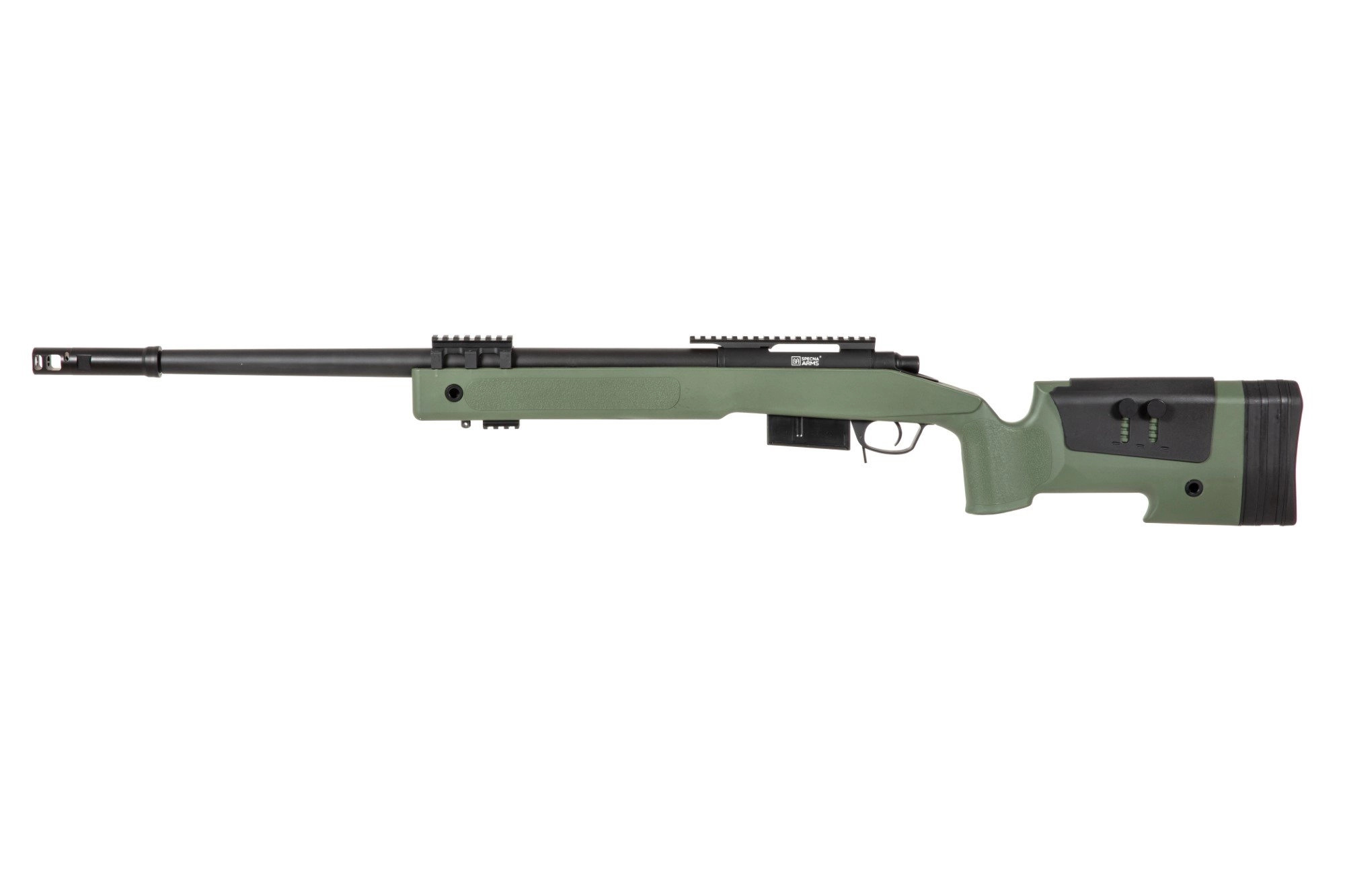 Sniper airsoft sA-S03 CORE™ High Velocity Selector Scope avec lunette et  bipied - noir