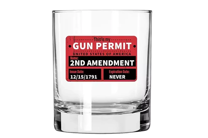 Gun Permit whiskey glass