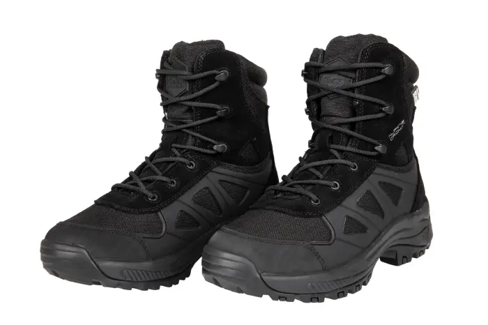 black lace-up airsoft boots
