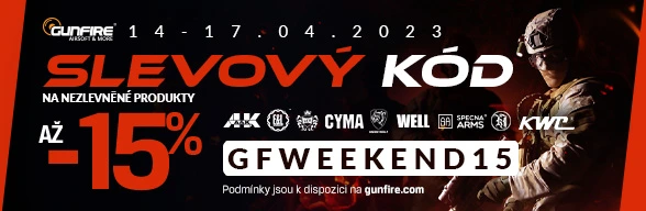 Až -15 % na airsoftové zbraně vybraných značek!