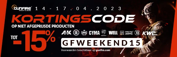 Tot -15% op airsoft guns van geselecteerde merken!
