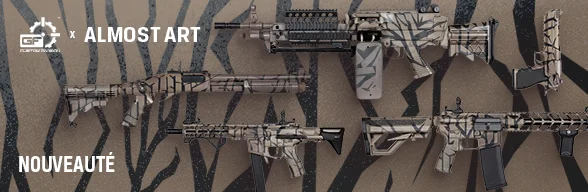 Nouvelles armes d'airsoft en collaboration avec GF Custom Division x Almost Art