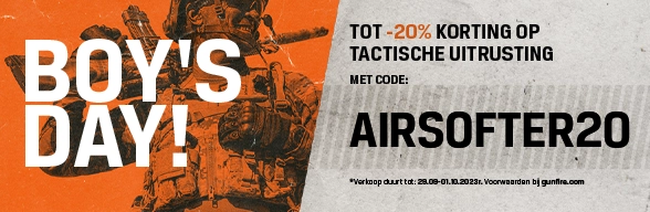 Boy's Day bij Gunfire! -20% op tactieken met de code AIRSOFTER20