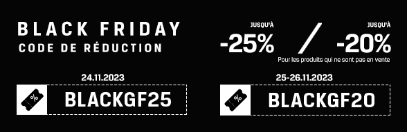 BLACKGF25. Code de réduction jusqu'à -25%