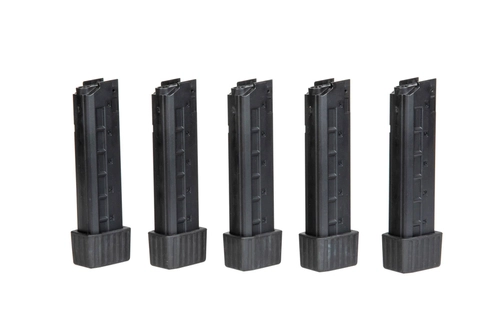 Set of 5 mid-cap, 80-pellet magazines for APC9 airsoft submachine guns