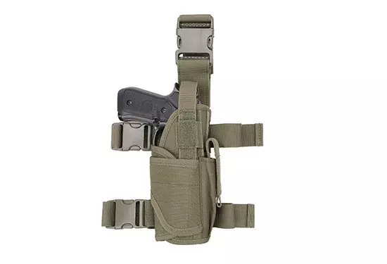 Thigh holster with magazine pouch