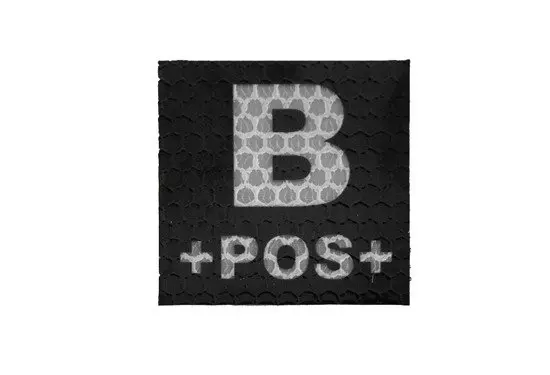 3D Blood Type Patch 0 Pos black/olive, 3D Blood Type Patch 0 Pos  black/olive, 3-D Patches, Insignia