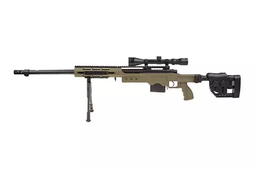Fusil airsoft fusil de sniper MB4411D - avec lunette et bipied - vert olive