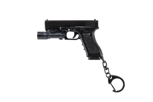 Porte-clés Wosport Gun avec lampe de poche Noir