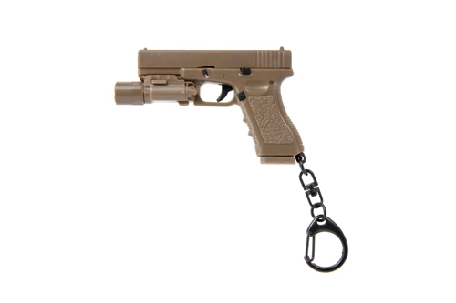 Wosport key ring Gun with torch Tan
