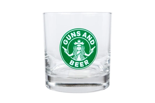 Lucky Shot klein bierglas - Pistolen en Bier