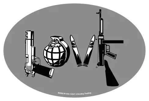 Oval Magnet - GUN LOVE