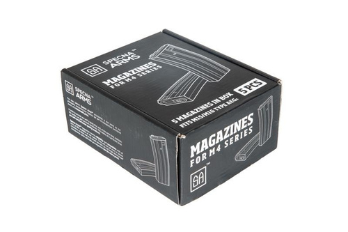 Zestaw 5 magazynków mid-cap 140 kulek do M4/M16 - szary