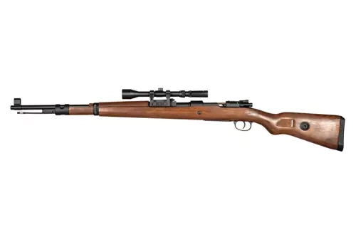 Fusil de airsoft Kar98k (muelle) - versión de madera + telescopio