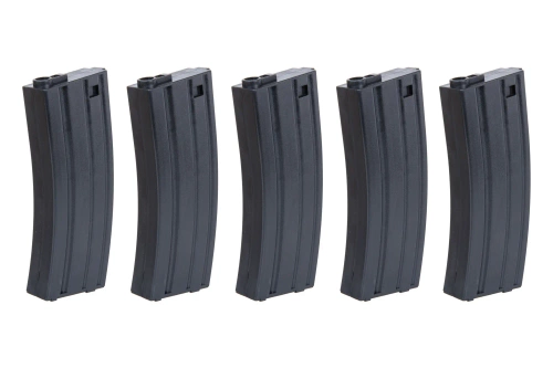 Zestaw 5 Magazynków Mid-Cap SRC do AR/M4 na 140 kulek Czarny + speedloader