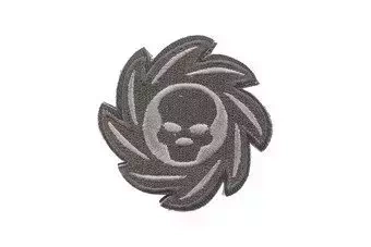 Nášivka Wheel Skull - olivově šedá