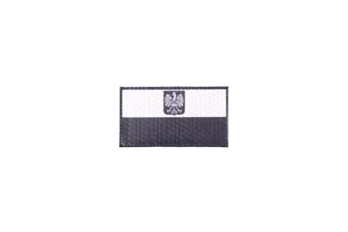 IR patch - Polish flag witch emblem - black/white