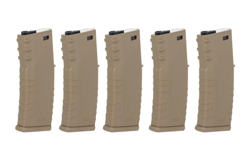 Set of 5 polymer mid-cap 120-ball magazines Specna Arms Flat Dark Earth