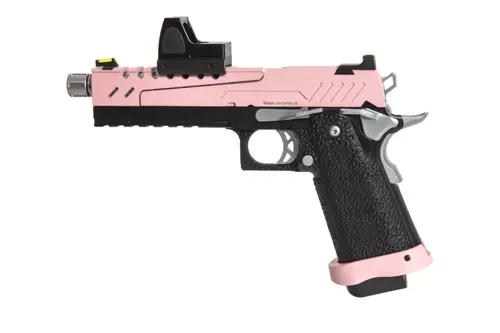 Hi-Capa 5.1 Split Side Pistol Replica - Pink / Black / Chrome (with BDS Sight)