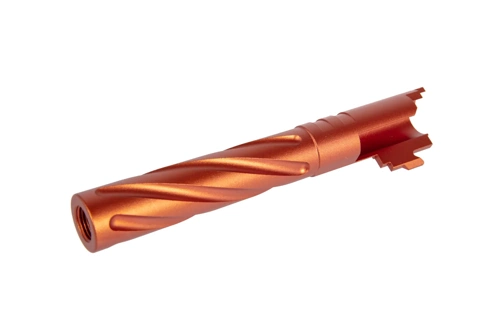 Aluminiowa lufa zewnętrzna LA Capa Customs TORNADO do replik TM Hi-Capa 5.1 Pomarańczowa