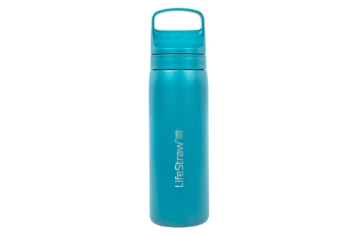 Stalen waterfles met LifeStraw Go 2.0 waterfilter 530ml Blauw