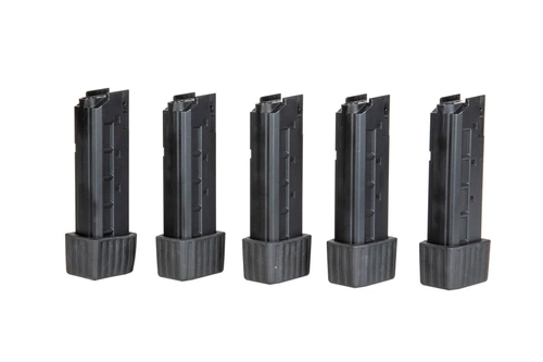 Set of 5 low-cap, 65-pellet magazines for APC9 airsoft submachine guns