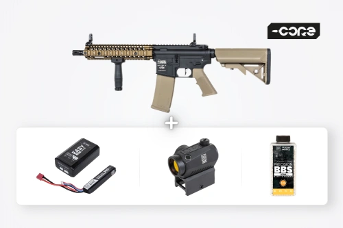 Airsoft Starter Set: MK18 SA-C19 CORE (Daniel Defense) Rrifle + Accessories
