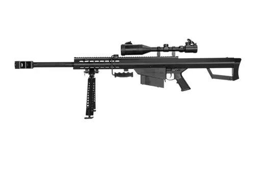 Replika karabinu  Barret® M82A1 CQB z lunetą i dwójnogiem - czarna