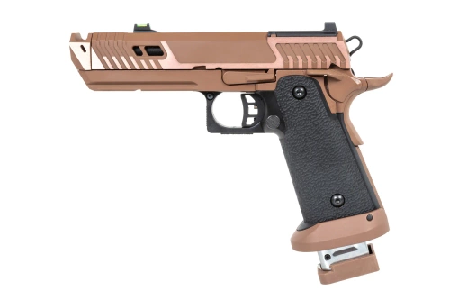 Pistole airsoft SRC Sahara Viper DUAL POWER s přepravním pouzdrem a zásobníkem CO2 Flat Dark Earth