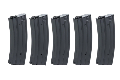 Set of 5 metal mid-cap 120 ball magazines Specna Arms Black