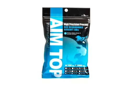 Bolas biodegradables 0.25g AIM TOP Bio Precision Degradable 1000 uds