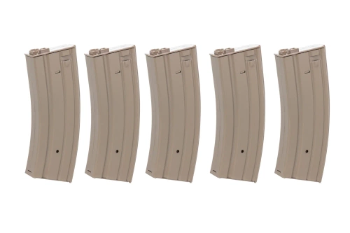 Set of 5 metal mid-cap 120-ball magazines Specna Arms Flat Dark Earth