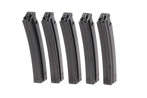 Zestaw 5 magazynków mid-cap 100 kulek King Arms do replik MP5