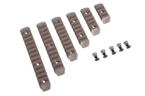 Sada 6 polymerových RIS lišt pro KeyMod Tan