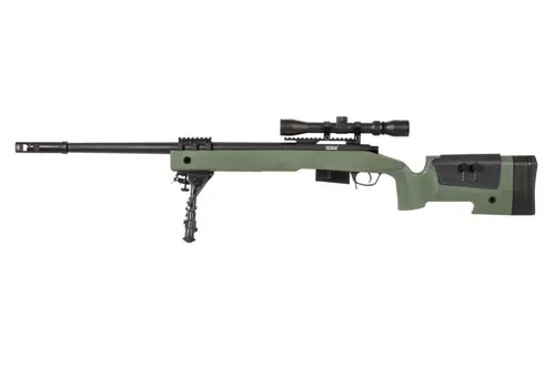 Zestaw Karabin snajperski ASG Specna Arms SA-S03 CORE – Oliwkowy (luneta + dwójnóg)