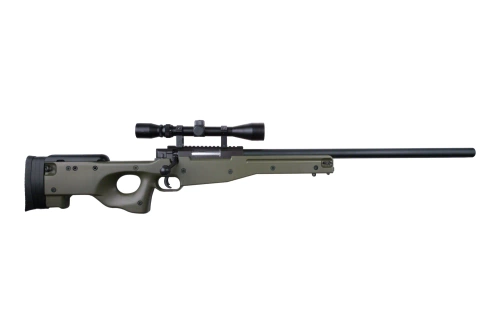 Rifle de francotirador WELL MB01 ASG con visor Oliva