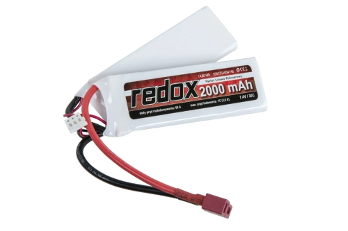Li-Po Redox 2000 mAh 7,4V 30C batterij (1+1) Dean
