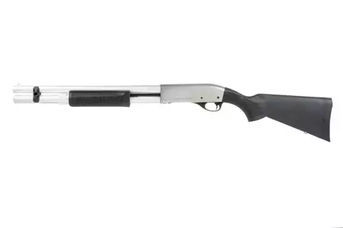 M870 Police Extended Version Shotgun Replica - Silver