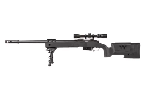 Zestaw Karabin snajperski ASG Specna Arms SA-S03 CORE – Czarny (luneta + dwójnóg)