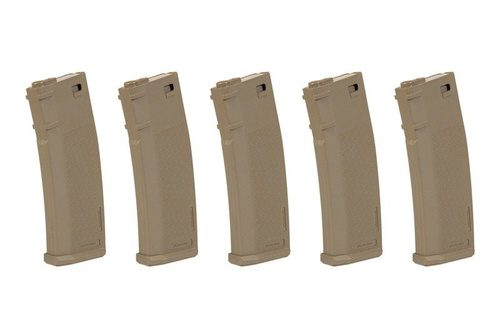 Lot de 5 chargeurs S-Mag Mid-Cap pour 125 plombs - tan