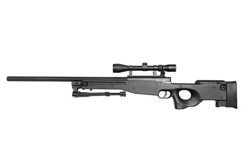 Warrior I sniper rifle replica (with scope and bipod) - black