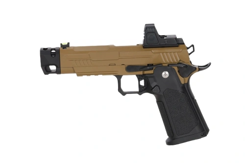 Pistole Arcturus Hi-Capa Vanguard 4,3" GBB (Optics Ready/Collimator ARS-1/Compensator) - polopalčivá barva