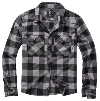 Brandit Checkshirt Flannel Shirt Grey-Black