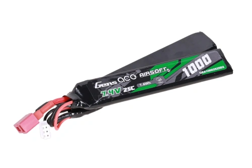 Li-Po Gens Ace 1000 mAh 25C Nunchuck 7,4V T-Deans baterie (zkrácený kabel)