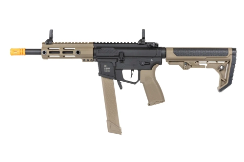 airsoft Specna Arms SA-FX01 FLEX™ HAL ETU Half-Tan submachine gun with orange discharge device