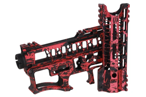 Specna Arms x Mancraft CNC Speedsoft Splash Anodised kit pro repliky M4/M16  černo-červený