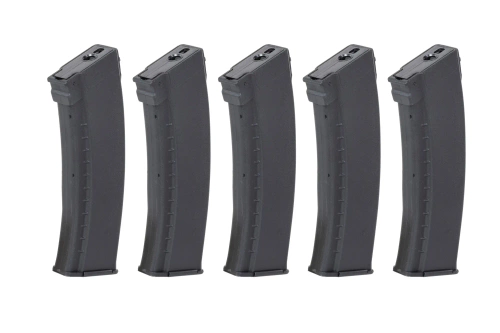 Juego de 5 cargadores de bolas Mid-Cap 135/30 Arcturus EMM AK74 "Bakelite" Variable-Cap para réplicas AK Negro