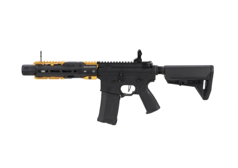 King Arms x Strike Industries Sentinel GRIDLOK® 8,5" Aster SE ETU Black and Gold airsoft Carbine